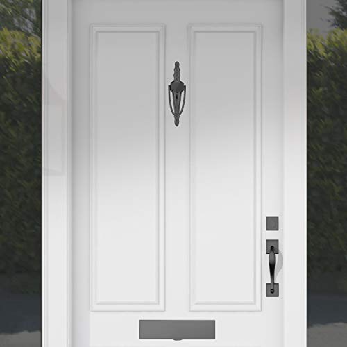 XFORT Türklopfer, schlankes schwarz, schlanke Türklopfer im viktorianischen Urnenstil für die Haustür, elegante Haustürmöbel mit modernem Design