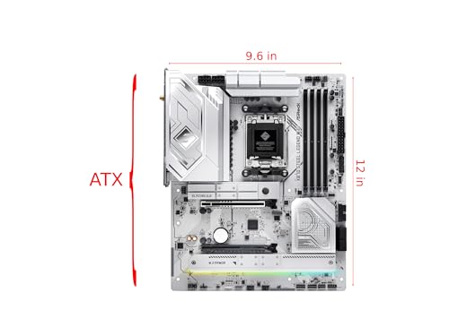 Image of ASRock X870 Steel Legend WiFi 7 AMD Ryzen Socket AM5 ATX Motherboard DDR5 DIMMs 8000 MHz 256 GB SATA3 6.0 Gb /s USB4 M.2