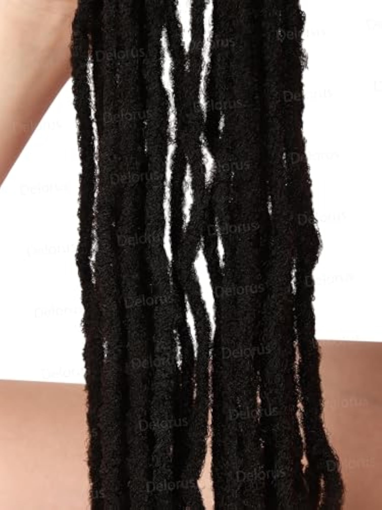 Double-Ended Synthetic Crochet Dreadlocks, 22-Inch, Black