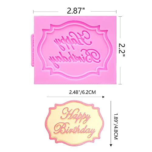 Efivs Arts Mini Happy Birthday Alphabet Border Silicone Chocolate Mold For Cake Topper Decoration Candy Mold Fondant Tool #TOP1