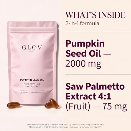 Glov Beauty Pumpkin Seed Oil Hair Wellness Softgels
