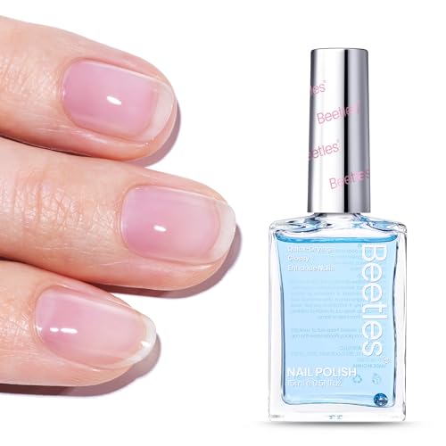 Image of Beetles Nail Strengthener, Oceanic Blue Nail Concealer Air Dry Natural | Nail Strengthener and Growth for Damaged Thin Nails Weak Nails Fingernail Strengthening Women Gift 0.51 FL OZ