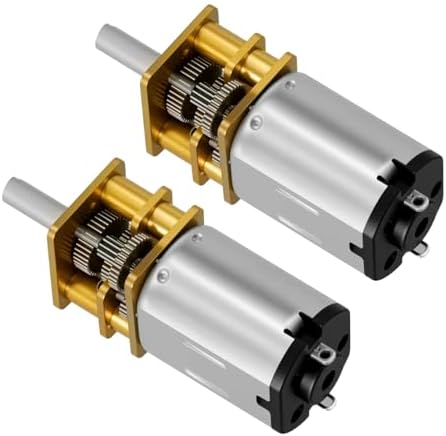 AYWHP 2x Moteur Réducteur DC 6V 15 RPM - Mini Moteur à Engrenages Métal Pour RC, Robot, DIY