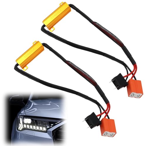 2 pièces de résistances de charge LED 50W 8 Ohm pour phare de voiture à LED H7, décodeur de phare H7, ampoule anti-hyper-scintillement, sans erreur de...