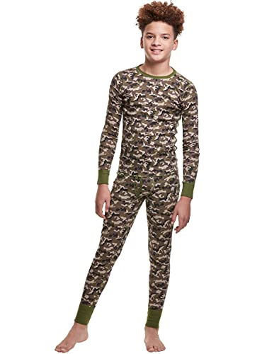 Hanes Boys' X-Temp Waffle Knit Thermal Set, Green Camo, X-Small #TOP7