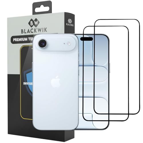 Image of Blackwik Tempered Glass Screen Protector for iPhone 17 Air with Edge-To-Edge Protector Coverage | Easy Installation Kit (Black) (Pack Of 2)