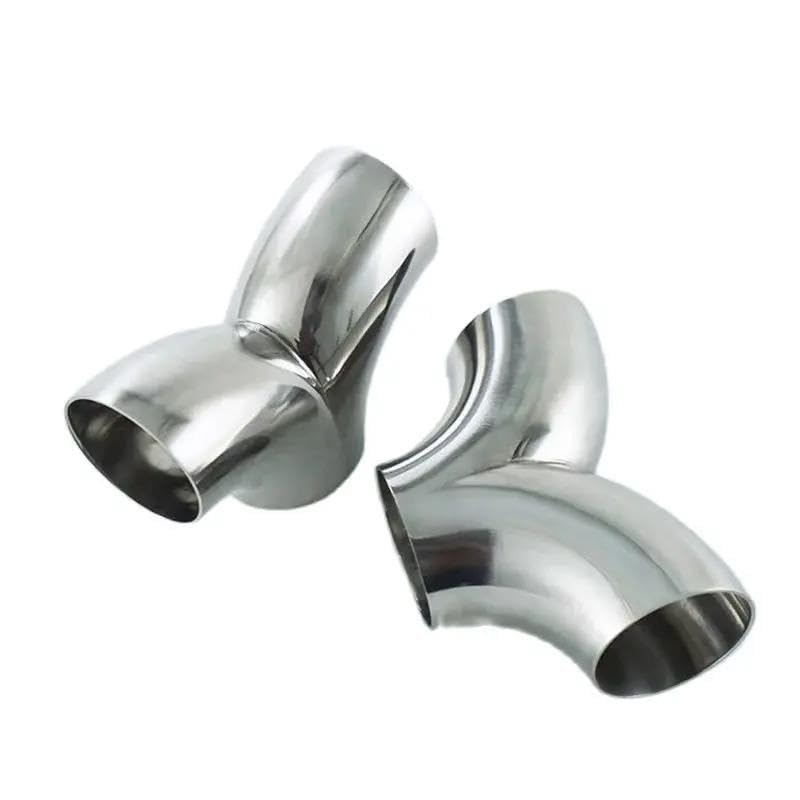 Tubo de escape coche de acero inoxidable 304 sanitario con soldadura robusta en T 70mm 4