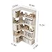 ORNDSDM 5-Shelf Solid Wood Corner Bookshelf, Ecological Board Corner Shelves, Bookshelf Corner for Bedroom Living Room, Waterproof Storage Display Rack, 23.6x35.4x63 in, Grey