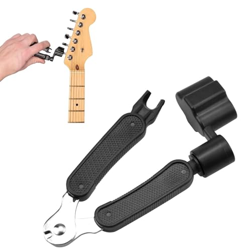 1 Pcs Guitar String Winder Cutter and Bridge Pin Puller 3-in-1 Multifunctional Guitar String Cutter Guitar Bridge Pin Puller Instrument Repairing Guitar For Instrument Repairing Guitar (Black)