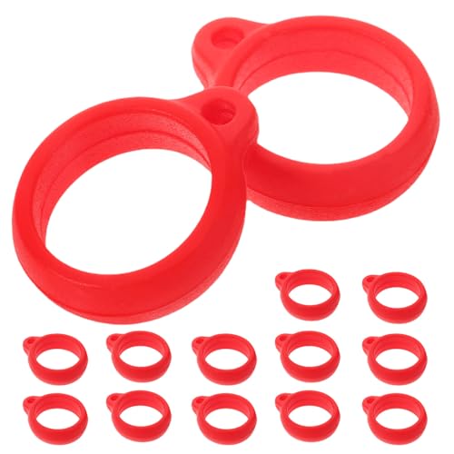 Anillas de silicona antipérdida rojas de 13 mm para colgar bolígrafos en el cuello