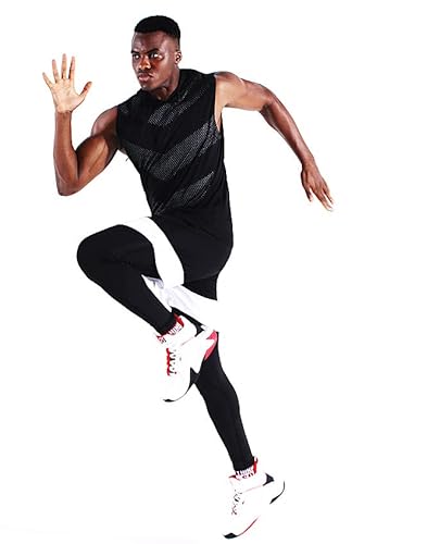 WSLCN Camiseta regata masculina para treino muscular academia sem mangas moletom com capuz, Preto, M