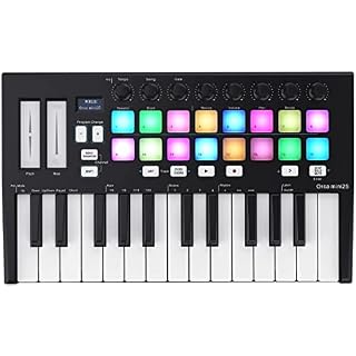 WKLIANGYUANPING Clavier de Piano 25-Key USB MIDI Contrôleur de Clavier avec 16 RVB Tampons de déclenchement rétro… - Les Beatles, Paul McCartney, John Lennon, RIngo Starr, George Harrison WKLIANGYUANPING Clavier de Piano 25-Key USB MIDI Contrôleur de Clavier avec 16 RVB Tampons de déclenchement rétro… – Image 2