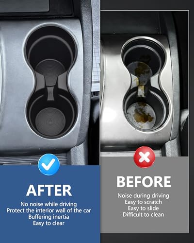 Image of Cup Holder Inserts for Honda Pilot 2016-2022| Ridgeline 2017-2023| Passport 2019-2023 Accessories, Non-Slip TPE Center Console Protector to Prevent Spills & Scratches