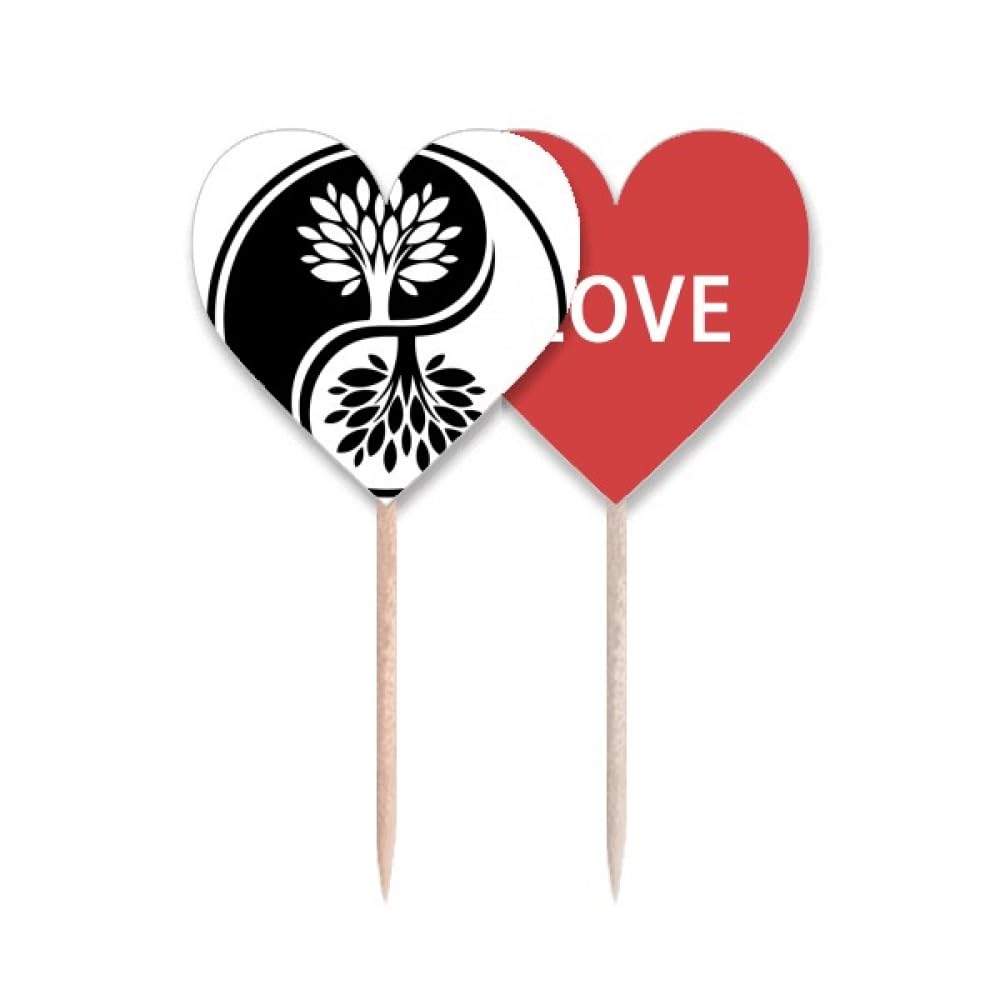 Lable Cupcake Pick Yin-Yang et cure-dents rond pour stabiliser vos mignardises