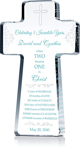 Personalized Christian 5th Anniversary Cross