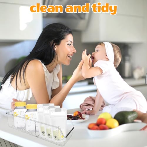 Zebrabox Breastmilk Storage Container Compatible with Medela Breast Milk Collection and Storage Bottles| Breast Milk Freezer Storage Organizer for Breast Milk, Baby Bottles (2 Pack) - Thumbnail 7