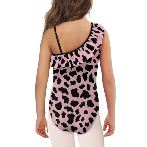 Image of Xpyiqun Swimsuits for Girls 3-14 1-Shoulder Ruffle Bathing Suit One Piece Adjustable Halter Swimming Wear