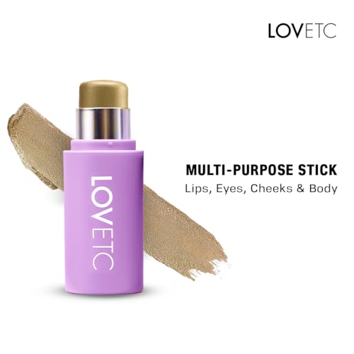 Image of Multi-Purpose Highlighter Stick, 3-in-1 Makeup, 12Hr Wear, Glow 7.5g | Hyaluronic Acid & Marula Oil, For Lips, Cheeks & Eyes, Soft Shimmer, One Swipe Payoff, Vegan & Paraben Free