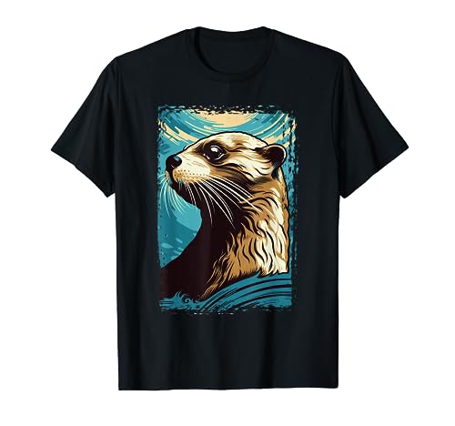 River Otter T-Shirt für Jungen und Mädchen, niedlicher Ottertier, lustig T-Shirt