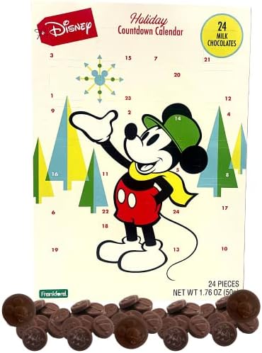 Disney Mickey Mouse and Friends Christmas Advent Countdown Calendar with 24 Milk Chocolate Pieces, 1.76 oz