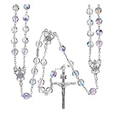  Holyart Rosario Mexicano de la Boda Plata 925 Swarovski mm 8 Aurora Boreal