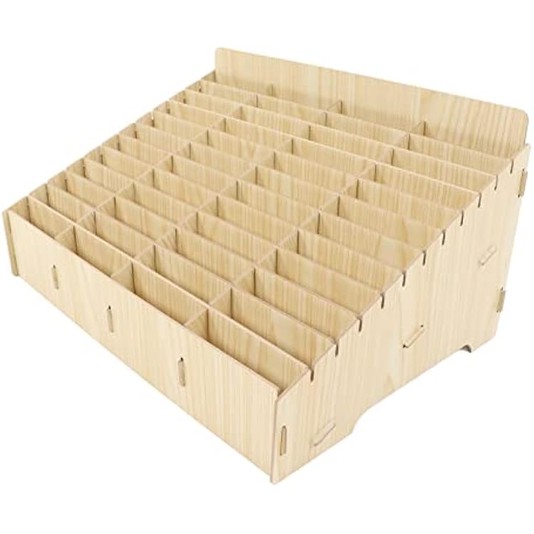 48 Grid Wooden Desktop Storage Box Mobile Phone Management Storage Box Creative Desktop Office Meeting Finishing Grid Multi Cell Phone Rack Display