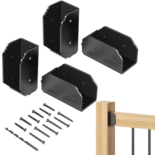 Image of 201 Stainless Steel Deck Railing Connector for 2 inchx4 inch(Actual 1.5 inchx3.5 inch) | Wood Post Deck Rail Bracket to Handrail,Fence Railing Brackets, Barn and Beam end Handrail Connector