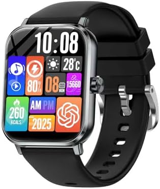 （11:30時点） スマートウォッチSmart Watch【chatgpt対応2026最新】Bluetooth5.3 通話機能 AI 日本語対応通話機能付き1.85インチHD大画面 活動量計 腕時計音楽再生 運動/ゲーム/テレワーク 多機能スマートウォッチ100種類運動モードip68防水防汗 メッセージ通知 天気予報 多種類文字盤iphoneとAndroid対応 (01black)