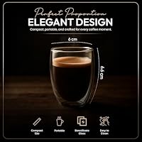 Dimono®️ Doppelwandiges Espressoglas 80ml Espresso-Tasse aus Borosilikat-Glas (2 Stück) – Ansicht 6