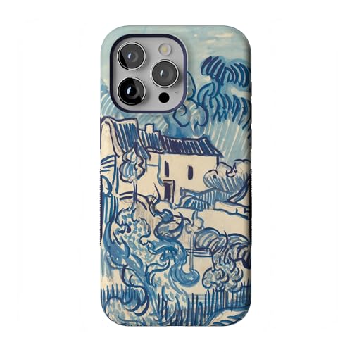 Casely iPhone 15 Pro Max Case | Van Gogh | Landscape with Houses | Bold Protective Design | Compatible with MagSafe