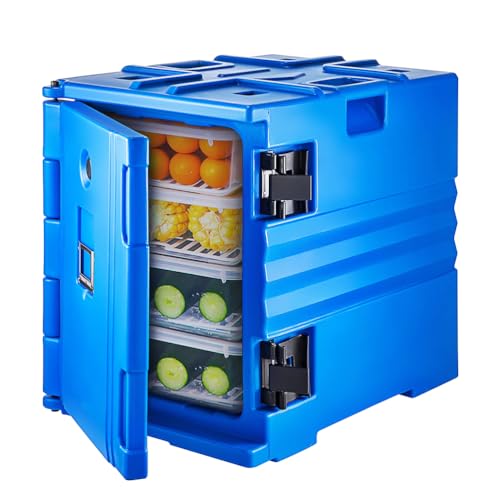 RQLSSSLMXJ Caja térmica para Catering de 90 litros, aislada, apilable, con Asas y Hebillas, para Buffet, Restaurante o Comedor, Color Azul.