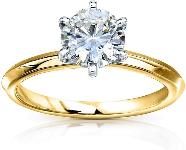 AARK & CO 2.00Ct Round Cut Lab Created Diamond Solitaire Woman's Six Prong Engagement Ring 14K Yellow Gold Finish 925 Sterling Silver Ring3