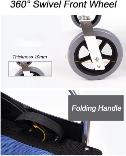 Silla de ruedas plegable y ligera con frenos de mano, diseño ultraligero para un fácil transporte y viajes, ideal para personas con discapacidad y personas mayores