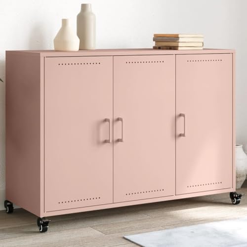 Xichuzi Aparador de Acero Laminado en frío Rosa 100,5x39x72 cm, Mueble Salon, Aparadores para Salon, Mueble Comedor, Mueble Auxiliar Salón, Armario Salon, Mueble Aparador - 846681