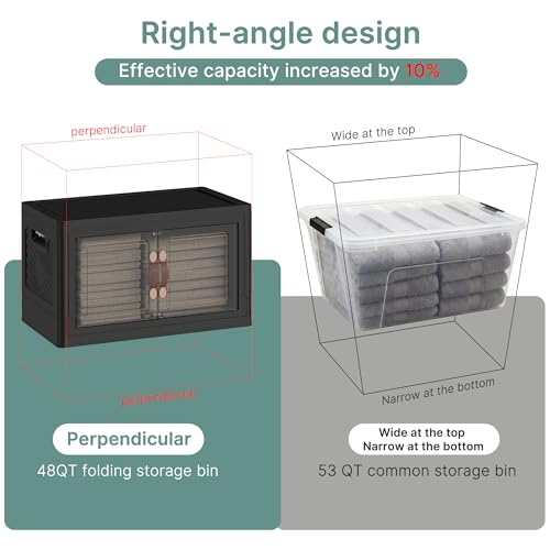 Image of UAMFURI 384QT Lockable Storage Bins with Lids - Stackable Storage Cabinet with Doors and Wheels, Collapsible Plastic Organizer and Containers for Closets, Office, 8 Pack Cubes