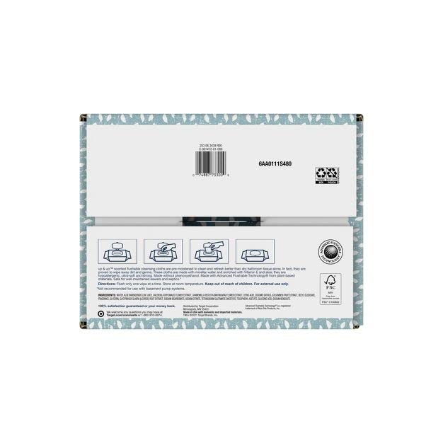 Up & Up Flushable Cleansing Cloths - 8 Pack - 480 Cloths