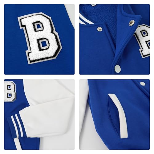 Image of Volunboy Boys Varsity Letterman Jacket Baseball Bomber Coat