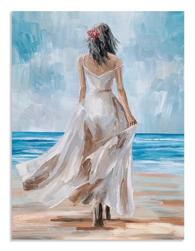 GALLERIEDECO Lady on Beach Wall Art