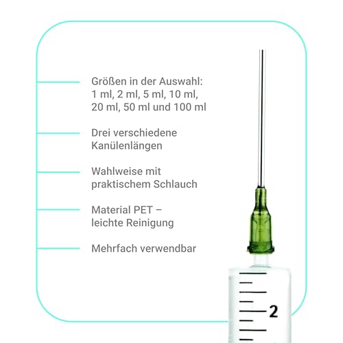 3 Stück Spritzen-Set 1ml mit stumpfer Nadel. Einwegspritzen, Dosierspritze aus Plastik. Ideal für feine Dosierungen, Hobby, Handwerk, Haustiere. Zur Präzisionsanwendung von Flüssigkeiten.