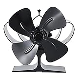 4- Ventilador de estufa de leña alimentado por calor para circular el aire caliente por toda la habitación, mejora la eficiencia de la chimenea con menos consumo de combustible, funcionamiento