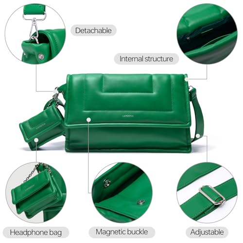 LA'FESTIN Women's PU Leather Wallet & Bag Duo - Large Satchel with Adjustable Coin Purse Feature3