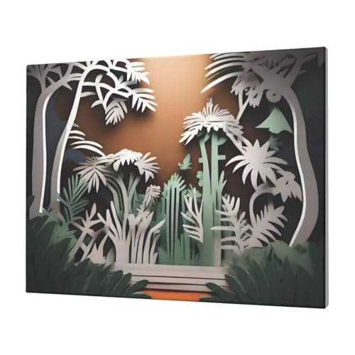 Décoration murale en papier motif jungle poster végétal 30x40