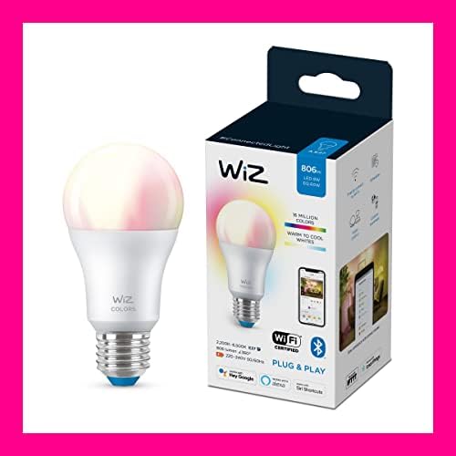 WiZ Colour [E27 Edison Screw] Smart Connected WiFi Light Bulb. 60W Colour and White Light, App Control for Home Indoor Lighting, Livingroom, Bedroom