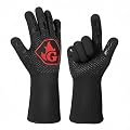 Grillspark BBQ Gloves, Heat Resistant Up to 1472°F, Aramid Cotton with Silicone Grip - Non-Slip Oven Mitts for Grilling/Cooking/Baking, 14.2 Inch, 2 Pack