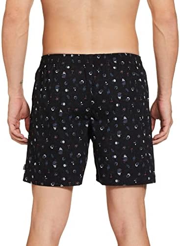 Van Heusen Men Boxer Shorts - 100% Combed Cotton - Allover Print, Side Pocket, Side Slits
