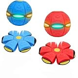 LETIAFINE 2pcs Dual-Shape Magic Ball with 6 LED Lights -Pop up Ball, Magic Bouncing Ball, Bouncing Balls, Magic Flying Saucer, Bouncy Balls