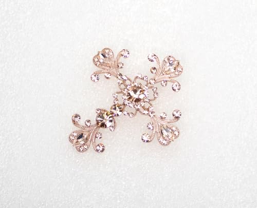 Image of Faship Gorgeous Rhinestone Crystal Cross Crucifix Pin Brooch