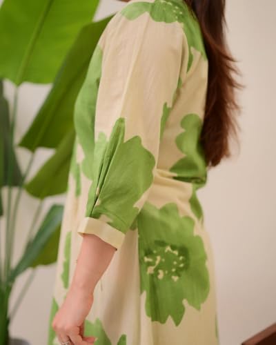 Image of Women Dark Green /Ligth Green /Chiku Viscose Rayon Kurti Pant Set