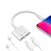 LYZZO Adapter and Splitter for iPhone 7/7 Plus/8/8 Plus/X, Headphone Jack Audio & Charge Cable at The Same time Data Sync Call Function (White)