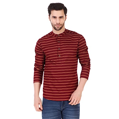 Image of UNIBLISS Men's Cotton Printed Casual Short Kurta for Men